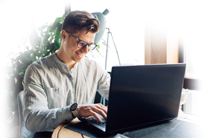 Man working with computer